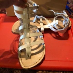 NIB Stappy White Italian Leather Sandals 12/42